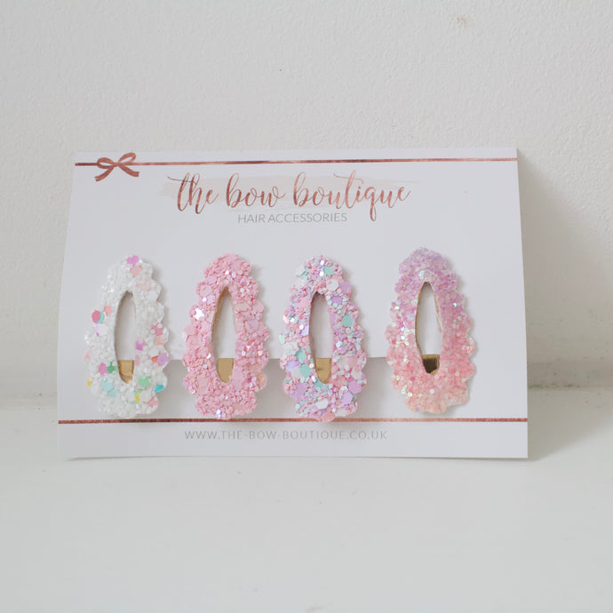 Petite my first pastel glitter snappy clip set