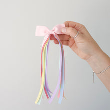 Load image into Gallery viewer, Large rainbow tail pinch ribbon bows