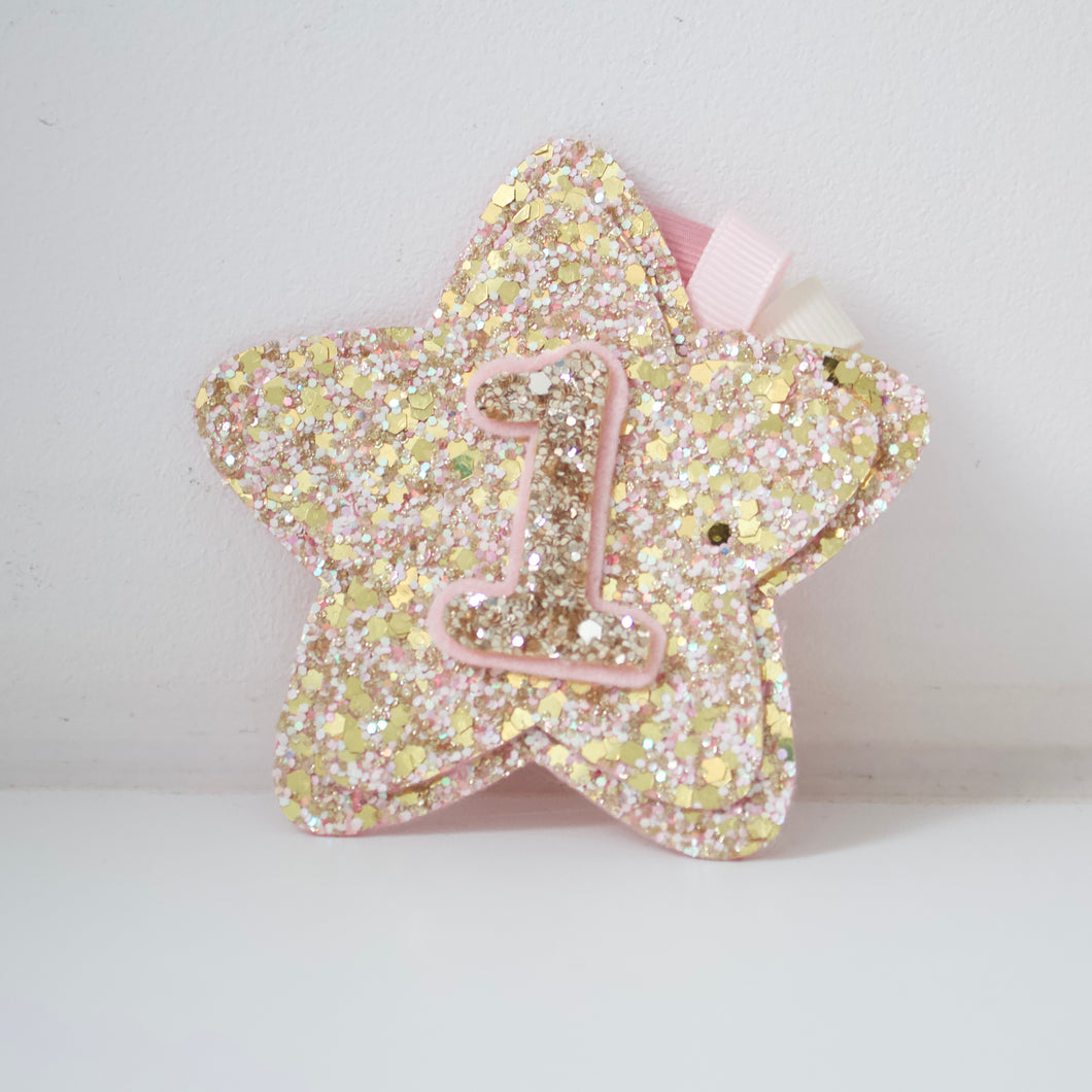 Birthday star - Clip, headband or badge