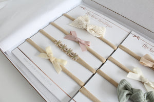 Classic neutral baby headband box