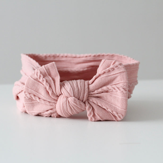 Vintage pink cable headwrap