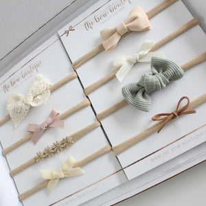 Classic neutral baby headband box