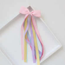 Load image into Gallery viewer, Large rainbow tail pinch ribbon bows