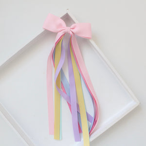 Large rainbow tail pinch ribbon bows