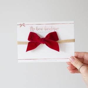 Velvet ribbon bows - 11 colours