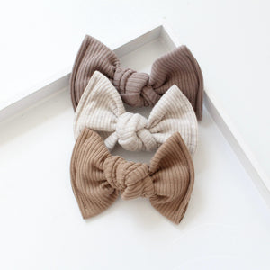 Large jersey ribbed knot bows - 12 Colours