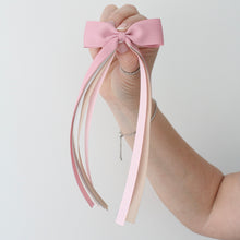 Load image into Gallery viewer, Large neutral tail pinch ribbon bows