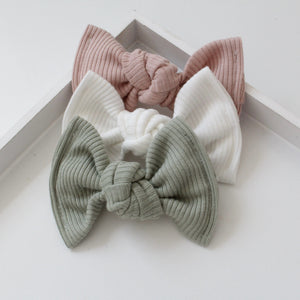 Large jersey ribbed knot bows - 12 Colours