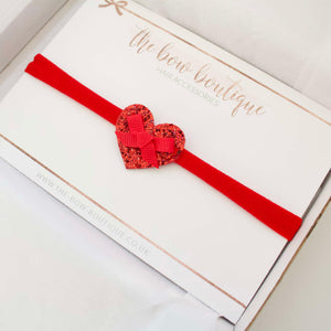 Red glitter heart bows - Valentines