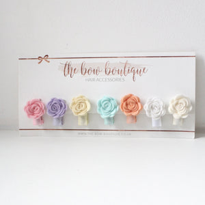 Spring pastel mini flower clip set