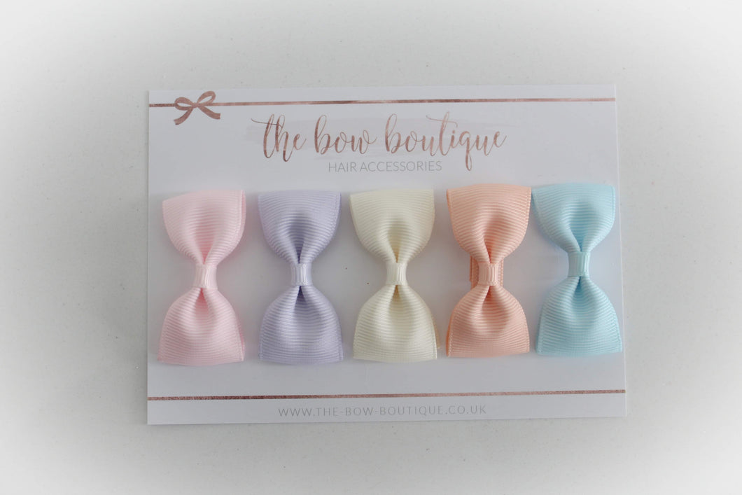 Pastel pinch bow set I clip or bobble